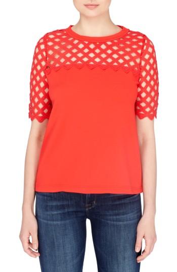 Women's Catherine Catherine Malandrino Bilal Lattice Lace Tee