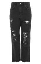 Women's Topshop Boutique Distressed Jeans Us (fits Like 0) X - Black