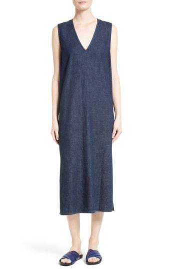 Women's Equipment Connery Denim Midi Shift Dress - Blue