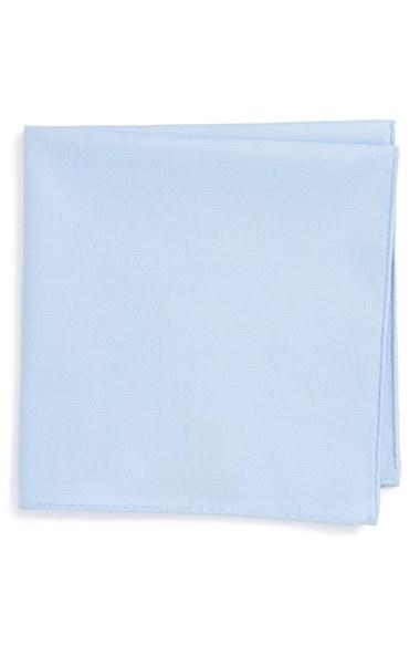 Men's Ted Baker London Solid Cotton Pocket Square, Size - Blue