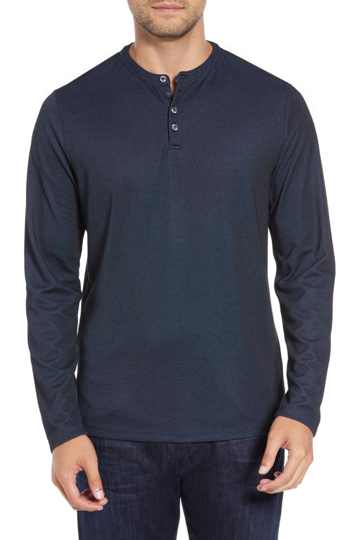 Men's Robert Barakett Birmingham Henley, Size - Blue
