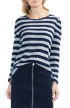 Women's Vince Camuto Stripe Fuzzy Sweater, Size - Blue