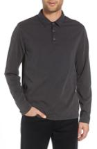 Men's Vince Regular Fit Garment Dye Long Sleeve Polo - Black