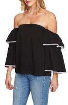 Women's 1.state Tiered Sleeve Off The Shoulder Top - Black