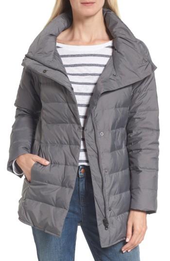 Women's Eileen Fisher Down Jacket, Size - Grey
