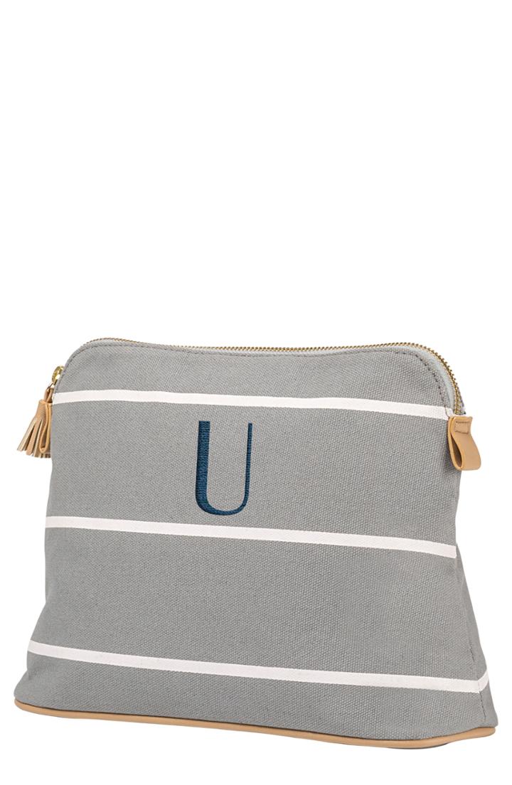 Cathy's Concepts Monogram Cosmetics Bag, Size - Grey U