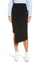 Women's Halogen Button Detail Asymmetrical Skirt - Black