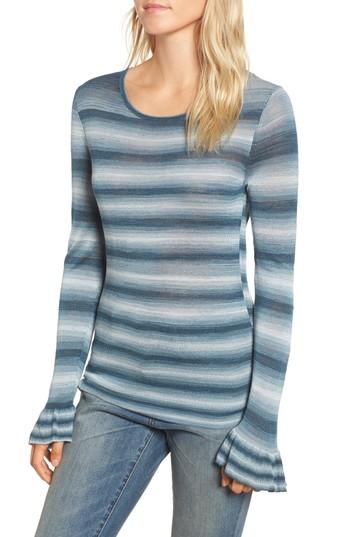 Women's Hinge Gradient Stripe Sweater, Size - Blue