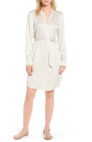 Women's Eileen Fisher Silk Shirtdress, Size - Ivory