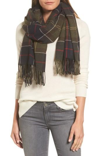 Women's Barbour Hailes Tartan Wrap, Size - Blue