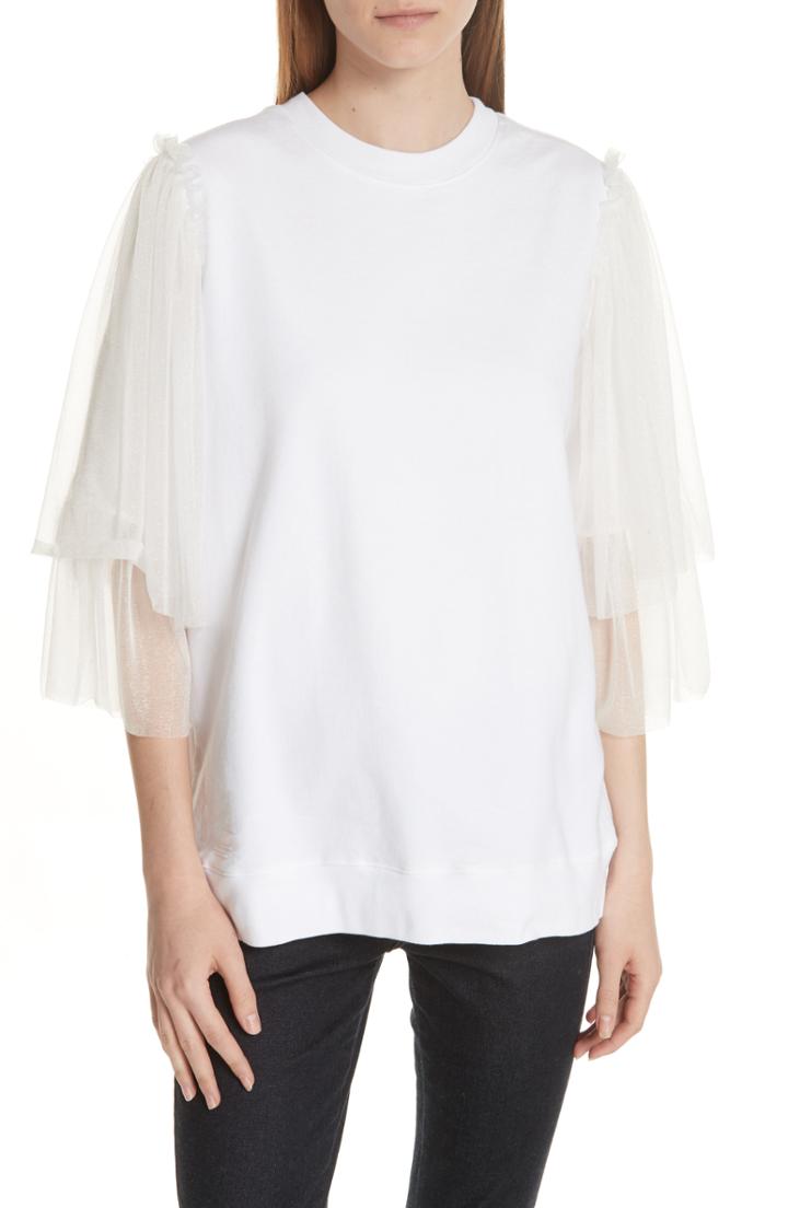Women's Clu Tulle Sleeve Sweatshirt