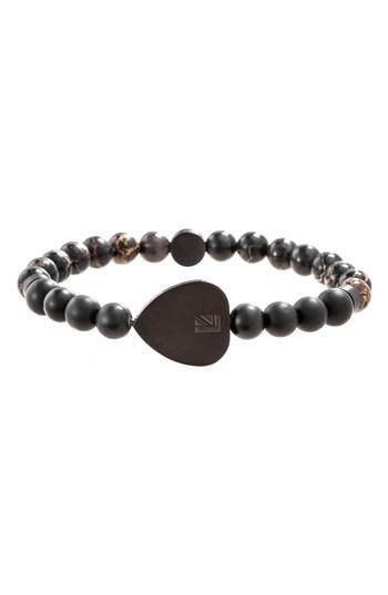 Men's Ben Sherman Stone Heart Station Bead Bracelet