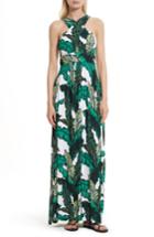 Women's Tracy Reese Print Jersey Crisscross Maxi Dress - Green