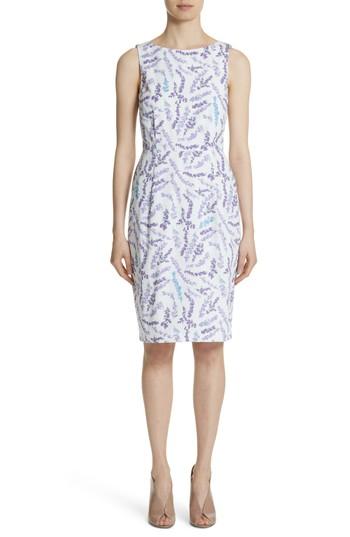 Women's Max Mara Melfi Print Cotton Sheath Dress - Purple
