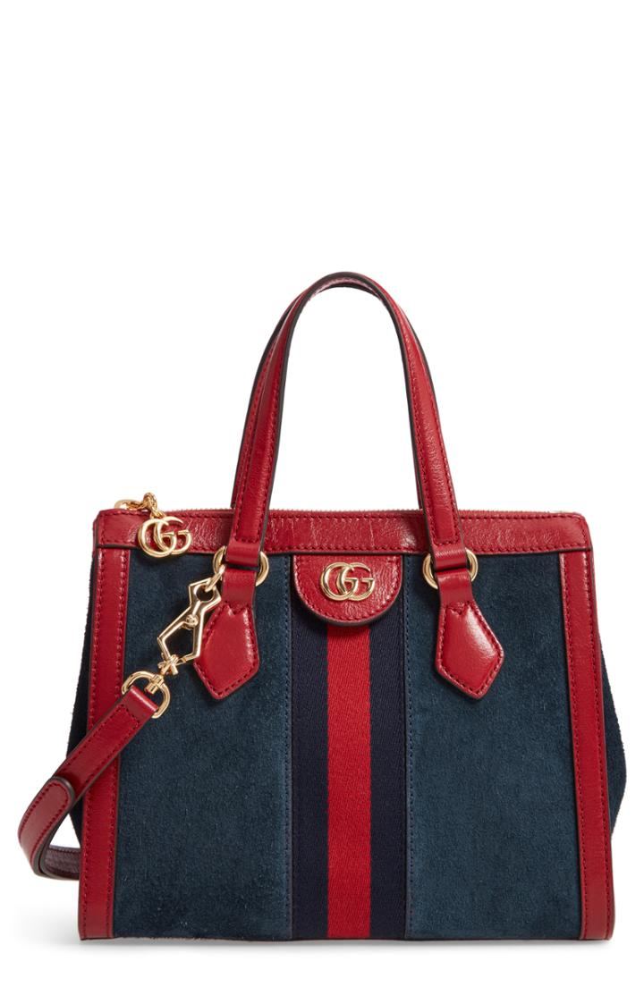 Gucci Ophidia Small Suede & Leather Convertible Tote Bag - Blue