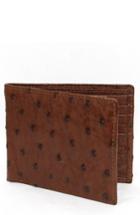 Men's Torino Belts Genuine Ostrich Bifold Wallet - Brown