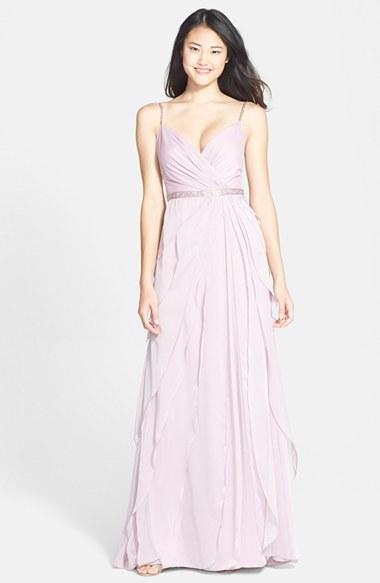 Women's Adrianna Papell Tiered Chiffon Gown - Purple