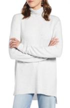 Women's Halogen Turtleneck Wool Blend Tunic Sweater - Grey