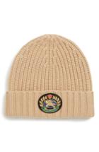 Women's Burberry Embroidered Crest Wool & Cashmere Beanie - Brown
