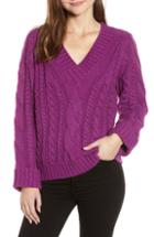 Women's Rebecca Minkoff Maxine Cable Knit Sweater, Size - Purple