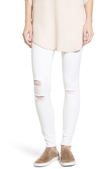 Women's Hue Ripped Denim Leggings - White