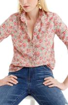 Women's J.crew Classic Popover Blouse In Liberty Swirling Petal Print - Ivory