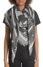Women's Givenchy Iconic Flash Jacquard Silk & Wool Shawl, Size - Black