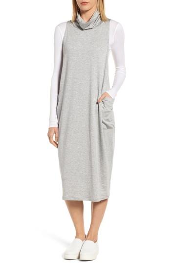 Women's Eileen Fisher Stretch Tencel Knit Jumper Dress, Size - Grey
