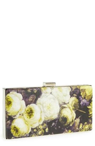 Natasha Couture 'floral Oil Painting' Box Clutch Yellow
