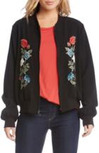 Women's Karen Kane Embroidered Bomber Jacket - Black