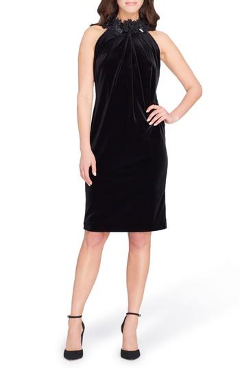 Women's Tahari Floral Halter Sheath Dress - Black