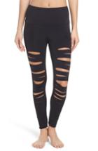 Women's Onzie Yoga Apparel High Waist Openwork Leggings, Size Xs - Black