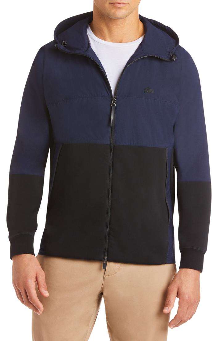 Men's Lacoste Milano Uni Colorblock Zip Hoodie (l) - Blue