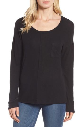 Women's Caslon Cozy Knit Long Sleeve Tee - Black