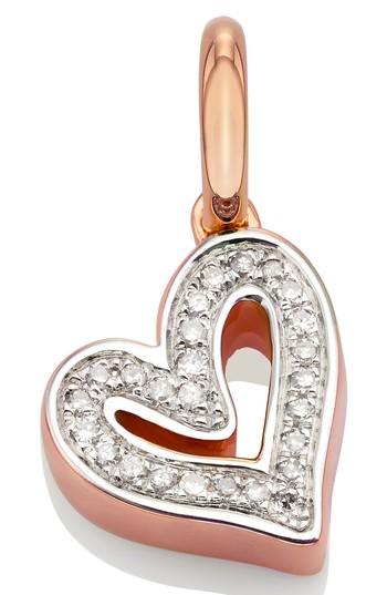 Women's Monica Vinader Alphabet Heart Diamond Pendant