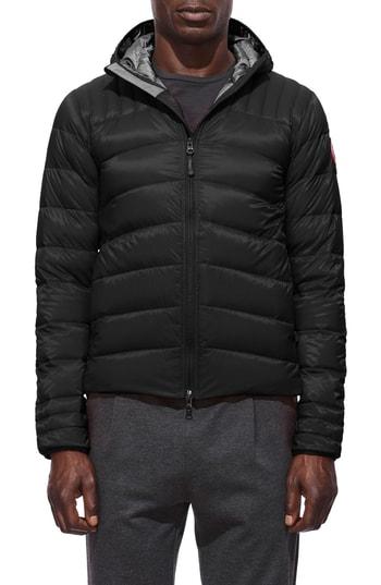 Men's Canada Goose Brookvale Hooded Down Jacket, Size - Black