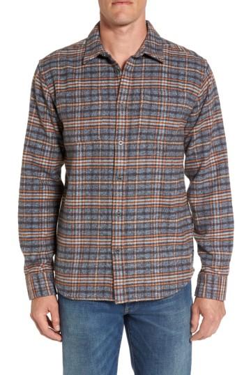 Men's Prana Brayden Regular Fit Plaid Flannel Shirt, Size - Blue