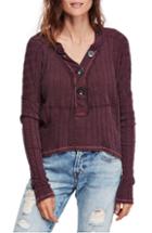 Women's Free People In The Mix Knit Top - Burgundy