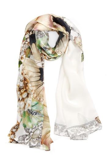 Women's Ted Baker London Gem Gardens Silk Scarf, Size - Beige