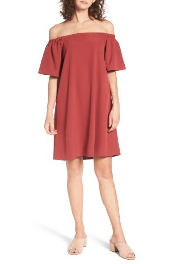 Women's Bp. Off The Shoulder Shift Dress - Red