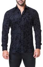 Men's Maceoo Fibonacci Crackle Print Sport Shirt (s) - Black