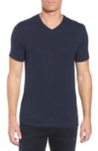 Men's Stone Rose Flame Slubbed V-neck T-shirt (l) - Blue
