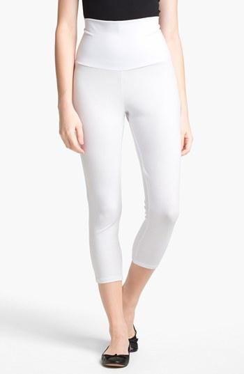 Women's Maternal America Post Support Crop Maternity Leggings - White