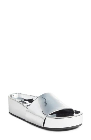 Women's Jane And The Shoe Kamila Platform Sport Slide M - Metallic