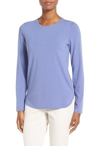 Women's Eileen Fisher Crewneck Top, Size - Blue