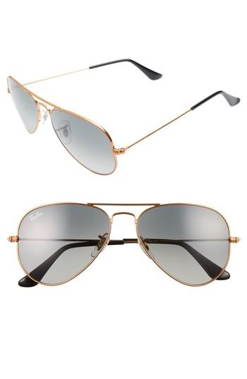 Women's Ray-ban Small Original 55mm Aviator Sunglasses - Bronze
