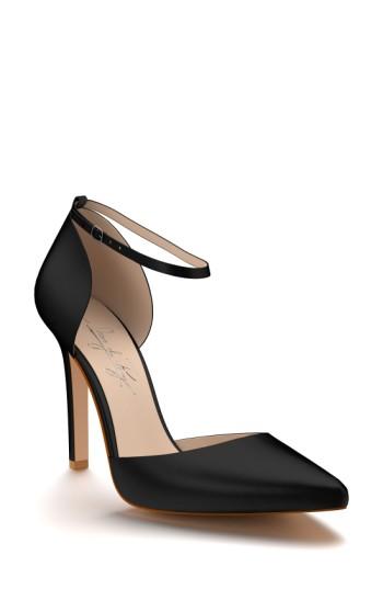 Women's Shoes Of Prey D'orsay Ankle Strap Pump .5 B - Black