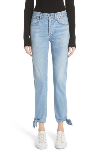 Women's Jean Atelier Hunter Ankle Tie Crop Jeans - Blue