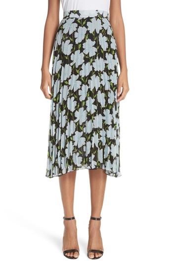Women's Off-white Floral Plisse Silk Skirt Us / 36 It - Black
