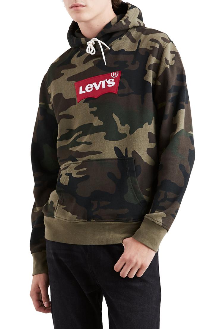 Men's Levi's Camo Logo Hoodie - Green